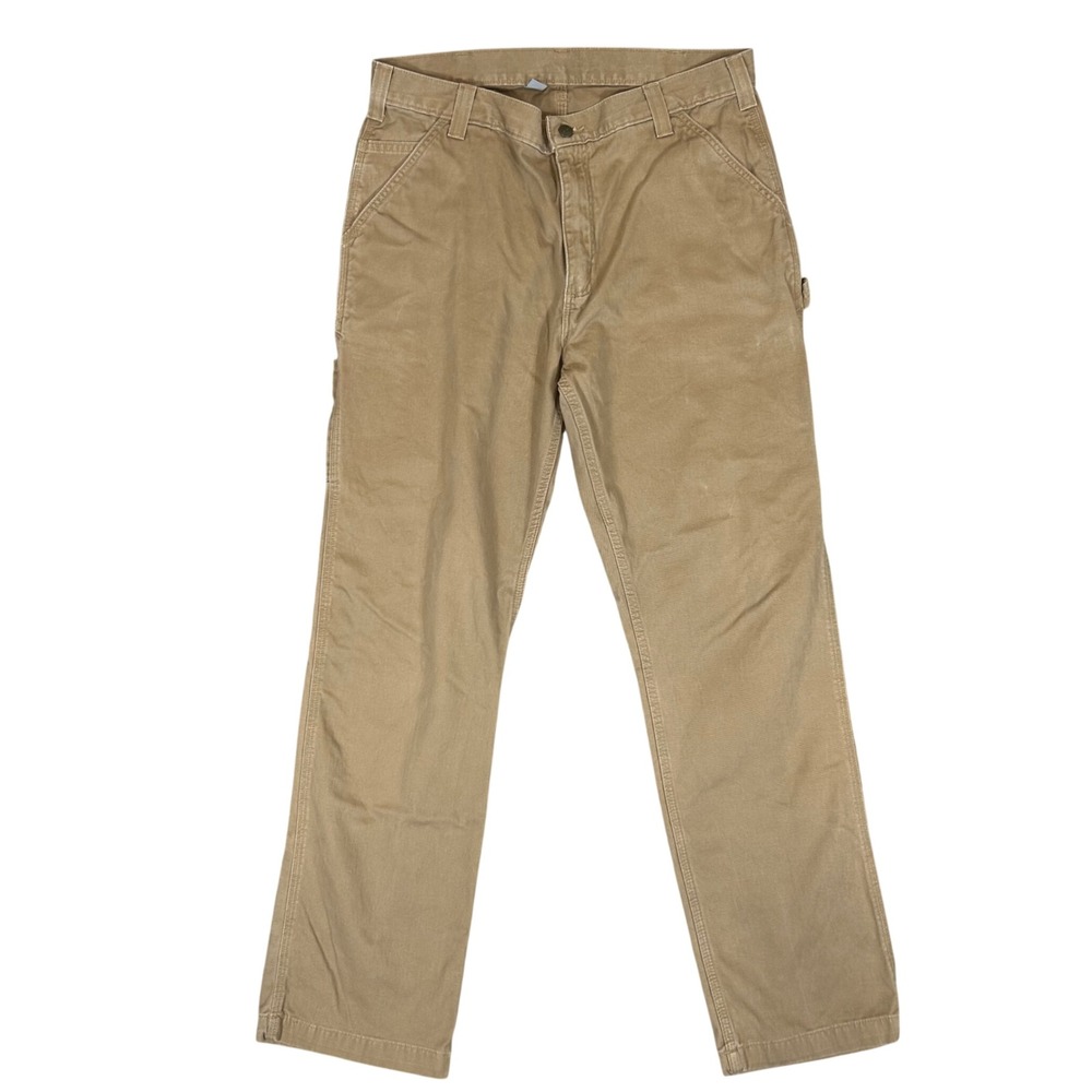Carhartt B324-DKH Mens Washed Twill Dungaree Work Pants Khaki 36x33.5
